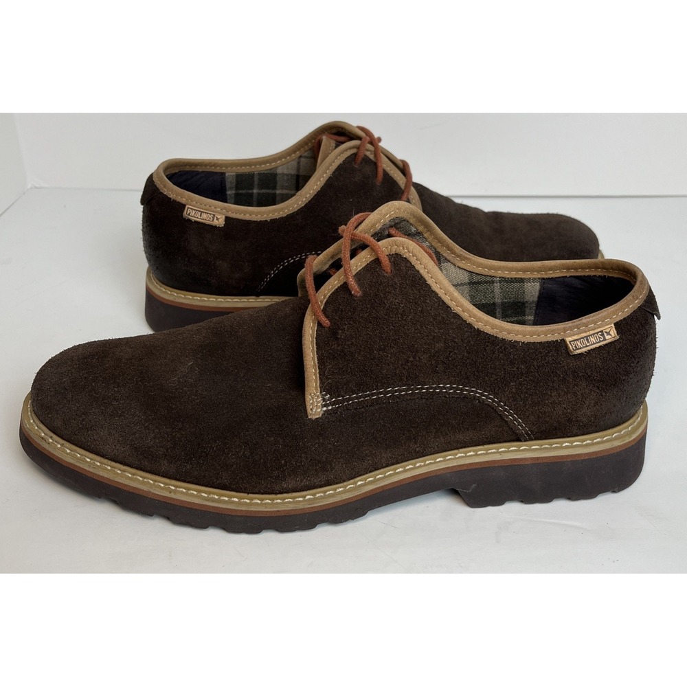 Pikolinos Shoes Mens Size 42/9 Brown Suede Derby Oxford Lace Up Lug Sole Casual